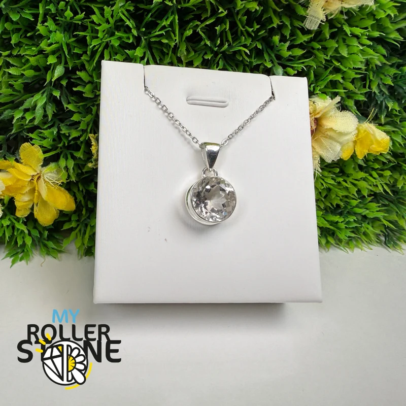 Colgante de cristal de roca en plata de ley 925 – CRYR1756