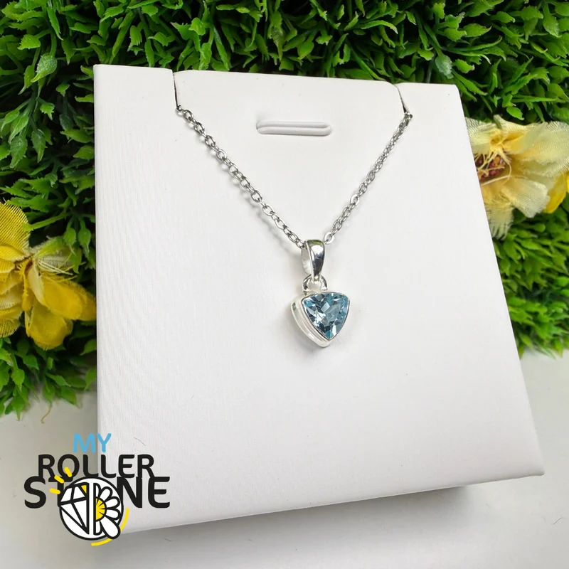 Colgante de topacio azul en plata de ley 925 BLTP1625
