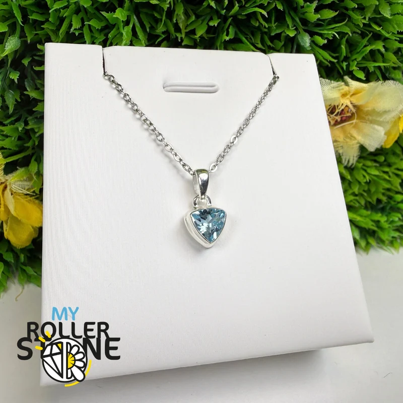 Colgante de topacio azul en plata de ley 925 BLTP1625