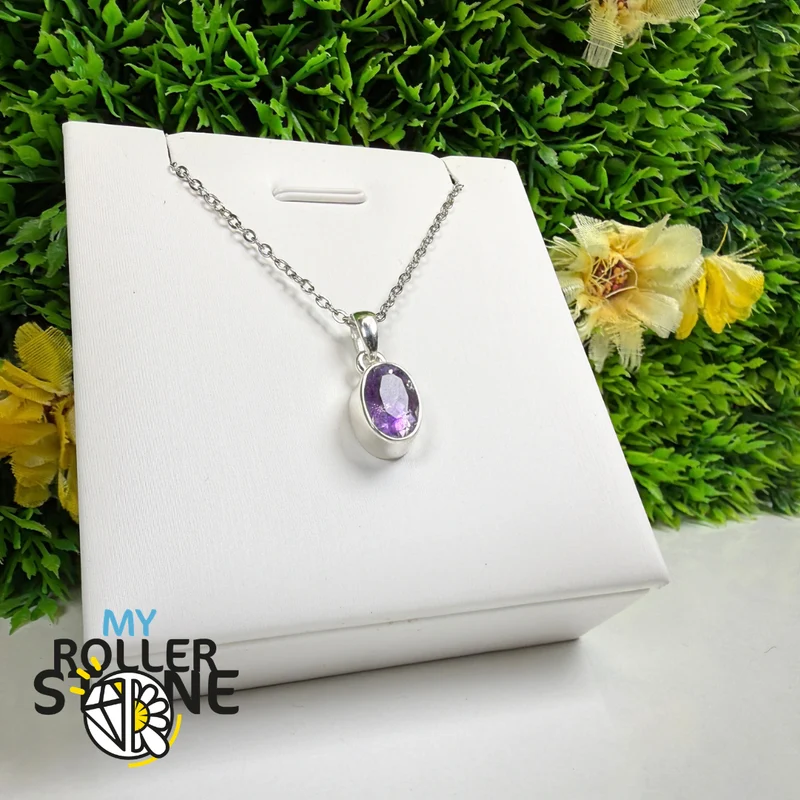 Colgante de amatista en plata de ley 925 – AMFP18