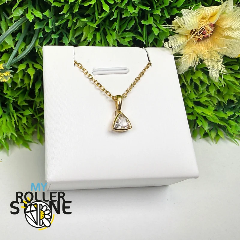 Colgante de topacio blanco chapado en oro de 18 quilates CB-P717G-WT