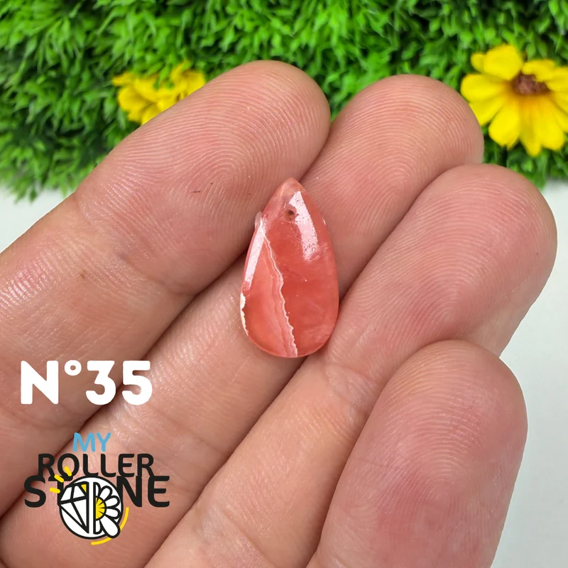 Colgante perforado de rodocrosita de alta calidad