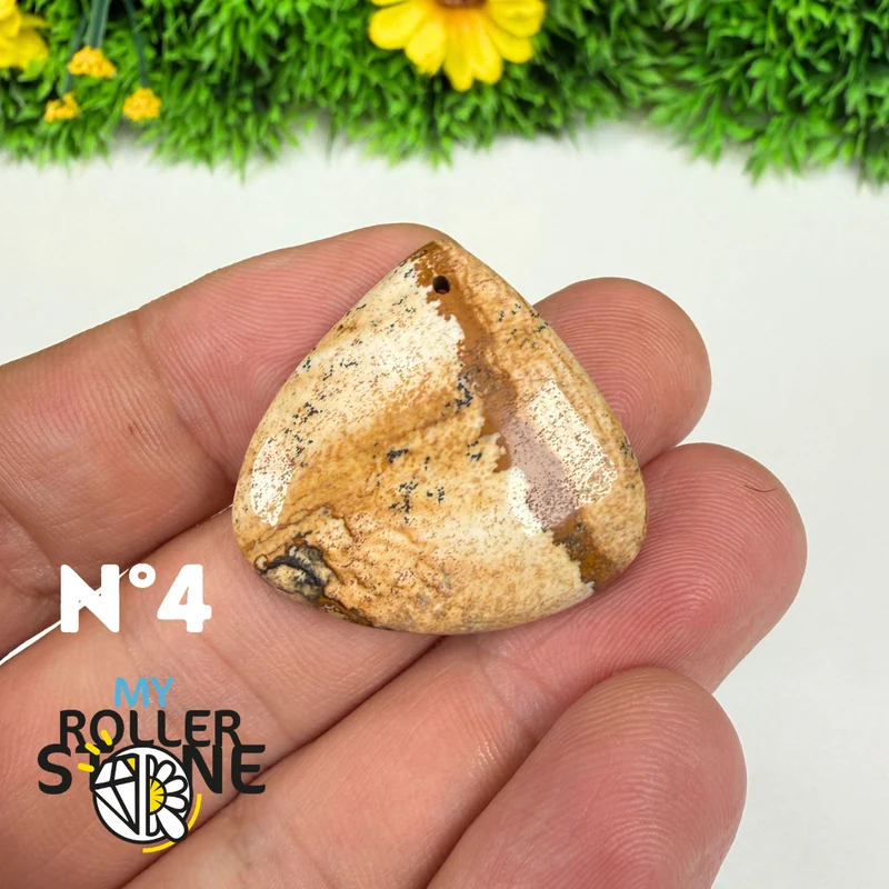 Colgante perforado Jasper Landscape 5A