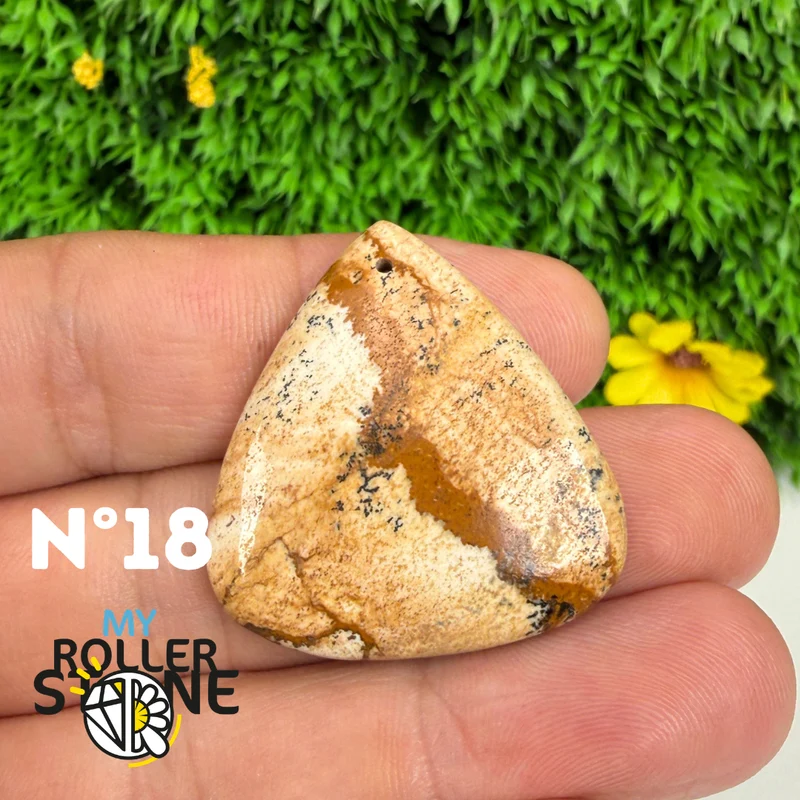 Colgante perforado Jasper Landscape 5A