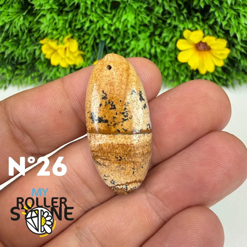 Colgante perforado Jasper Landscape 5A