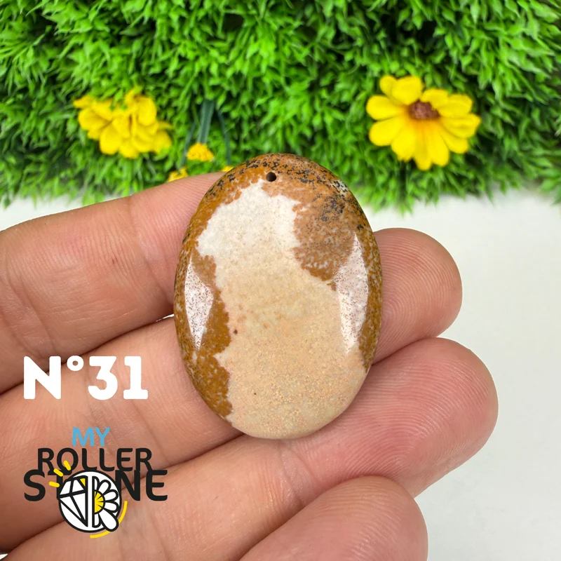 Colgante perforado Jasper Landscape 5A