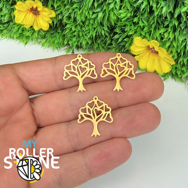 Colgante del Árbol de la Vida y del Corazón en Plata y Oro