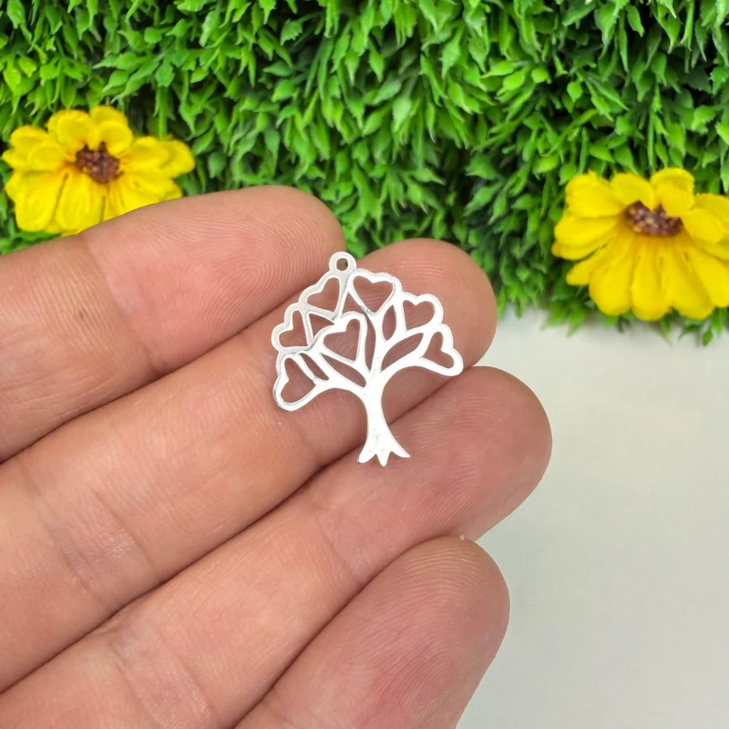 Colgante del Árbol de la Vida y del Corazón en Plata y Oro