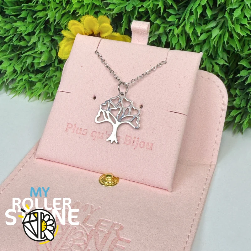 Colgante del Árbol de la Vida y del Corazón en Plata y Oro