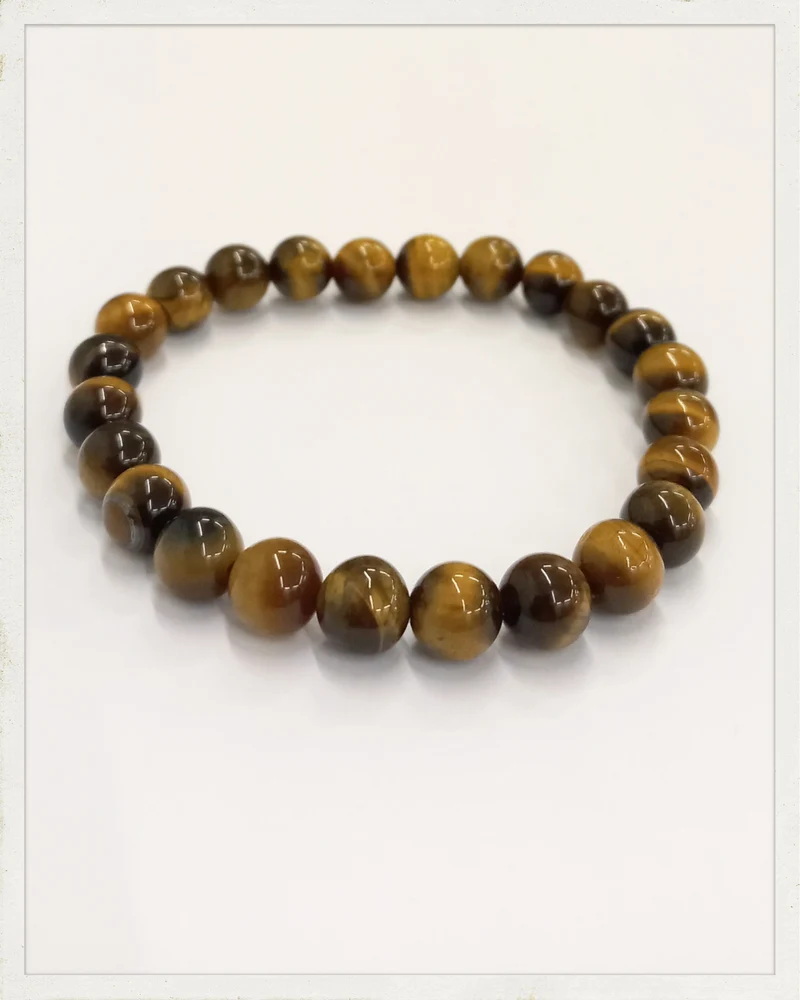 Pulsera de ojo de tigre (Bola de 8 mm.)