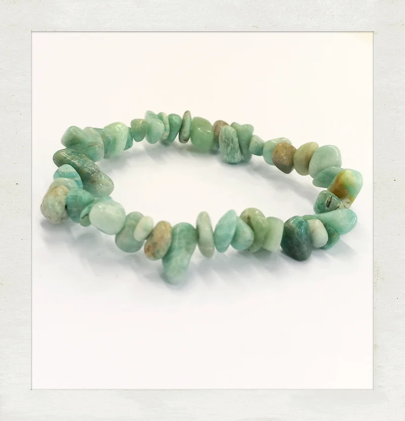 Pulsera de chips de amazonita