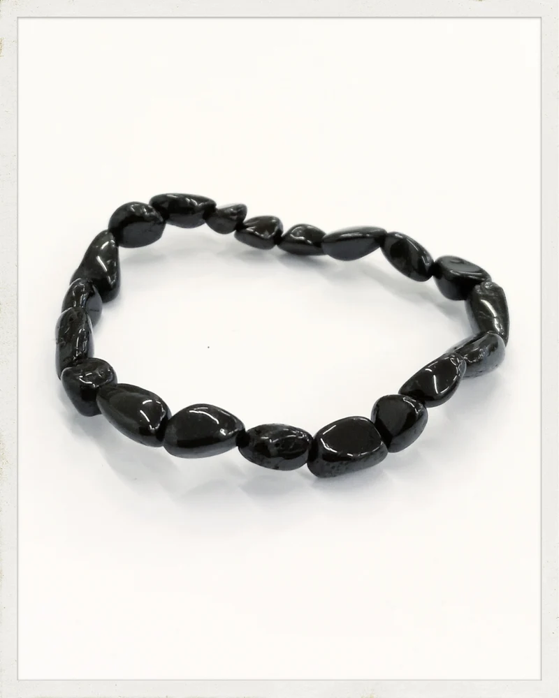 Pulsera de nuggets de turmalina negra