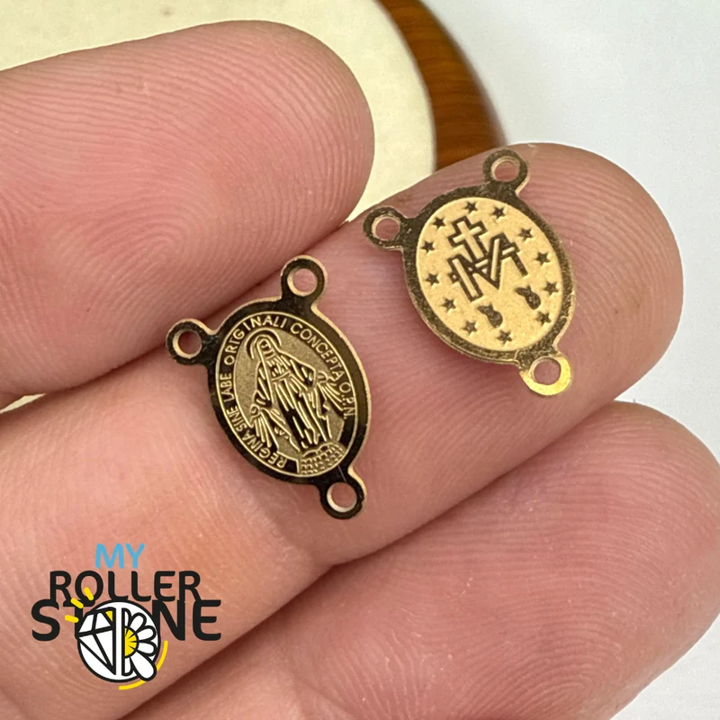 Medalla de rosario de 14,5 x 10 mm