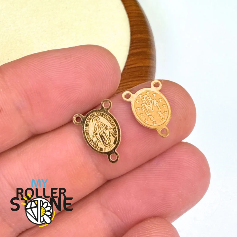 Medalla de rosario de 14,5 x 10 mm