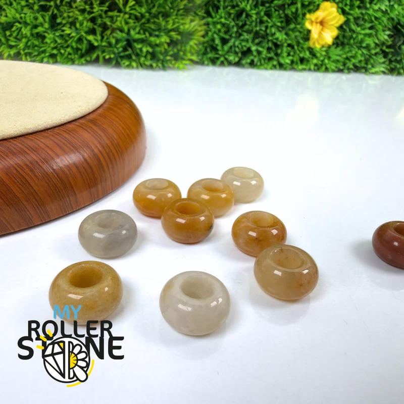 Perla de topacio amarillo con agujero grande