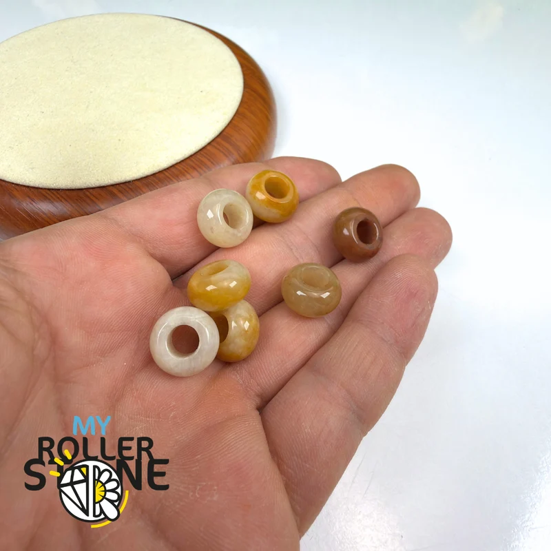 Perla de topacio amarillo con agujero grande