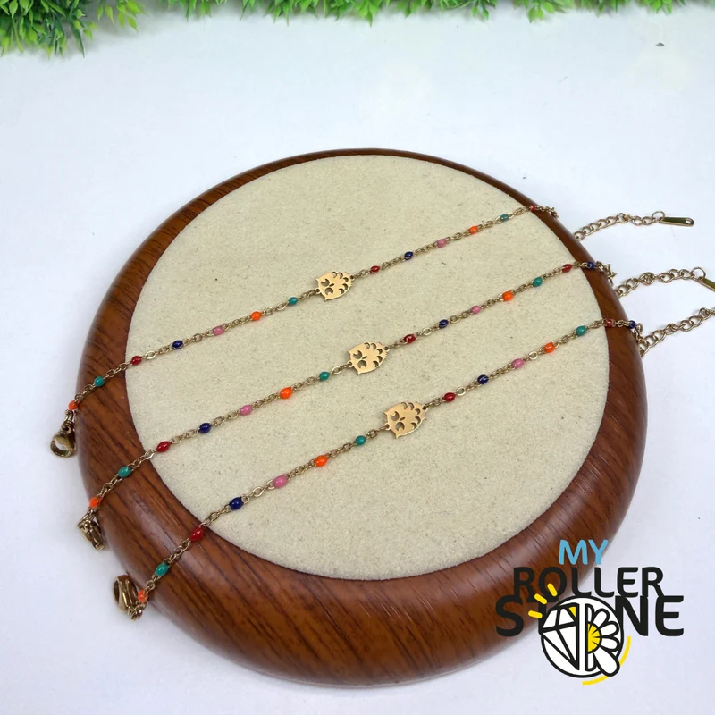 Pulsera de búho de acero inoxidable y esmalte
