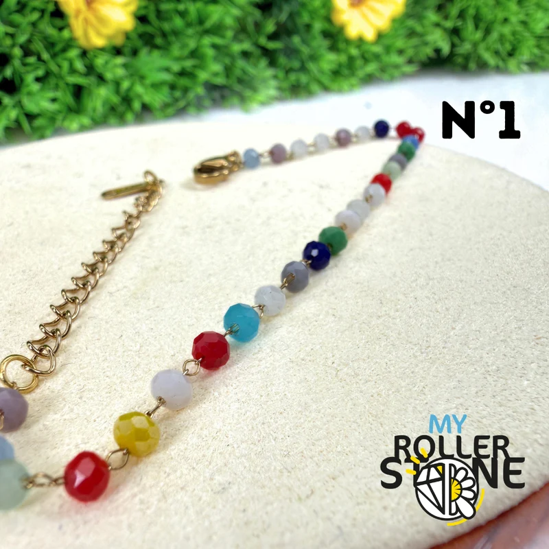 Pulsera de cuentas facetadas de 3,5 mm