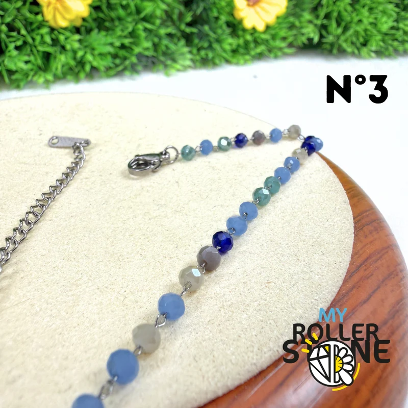 Pulsera de cuentas facetadas de 3,5 mm