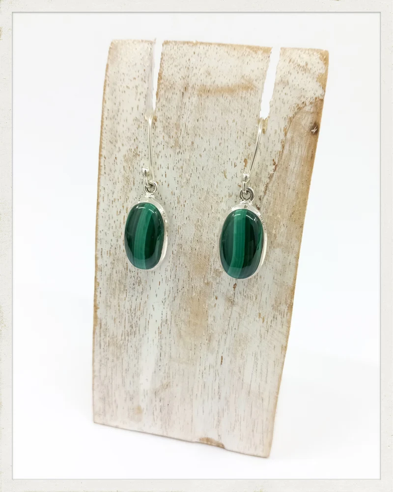 Pendientes de malaquita y plata (EXCLUSIVO ONLINE)
