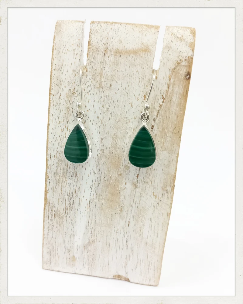 Pendientes de malaquita y plata (EXCLUSIVO ONLINE)