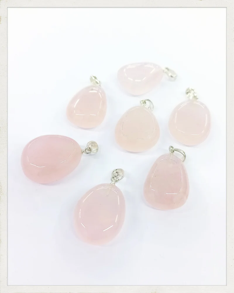 Colgante de cuarzo rosa y plata (EXCLUSIVO ONLINE)