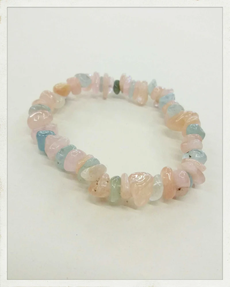 Pulsera de berilos variados (morganita, aguamarina)