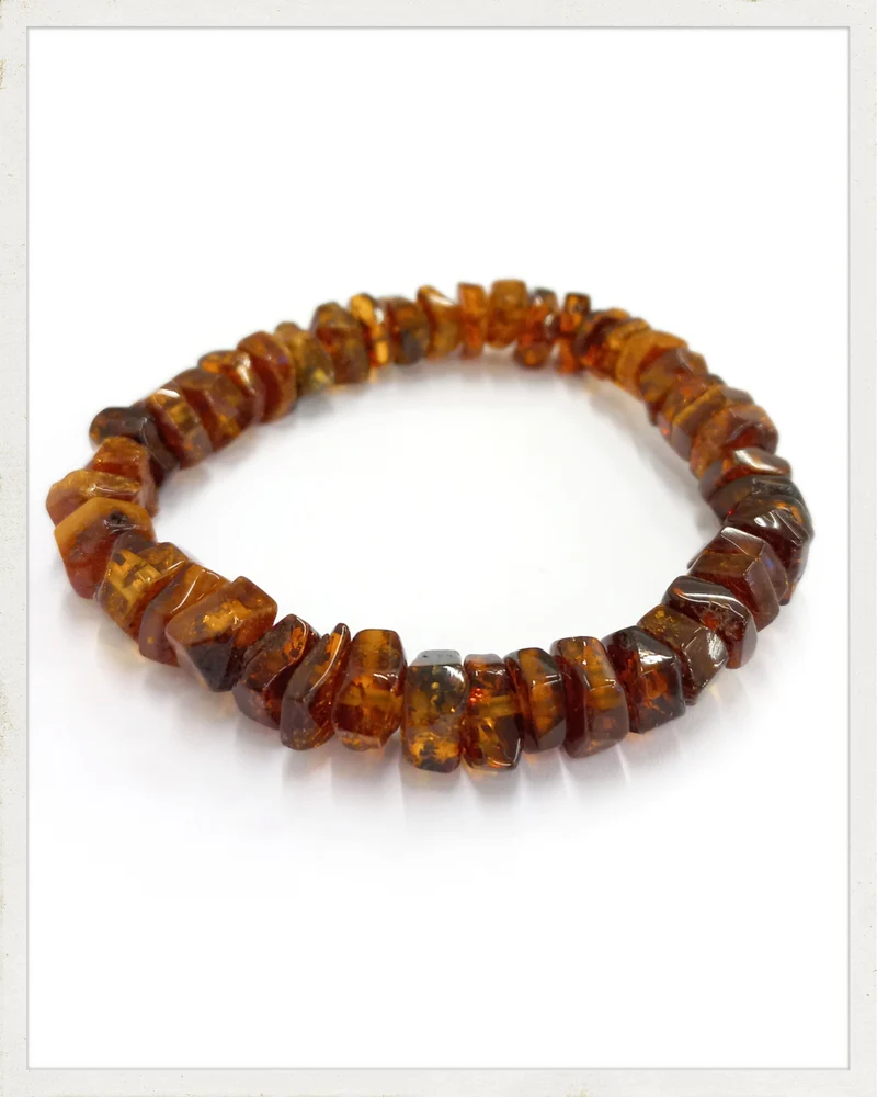 Pulsera de discos irregulares de ámbar