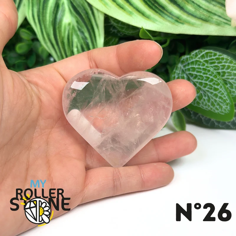 Corazón de cuarzo rosa