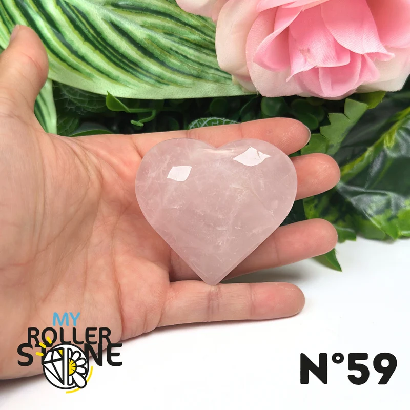 Corazón de cuarzo rosa