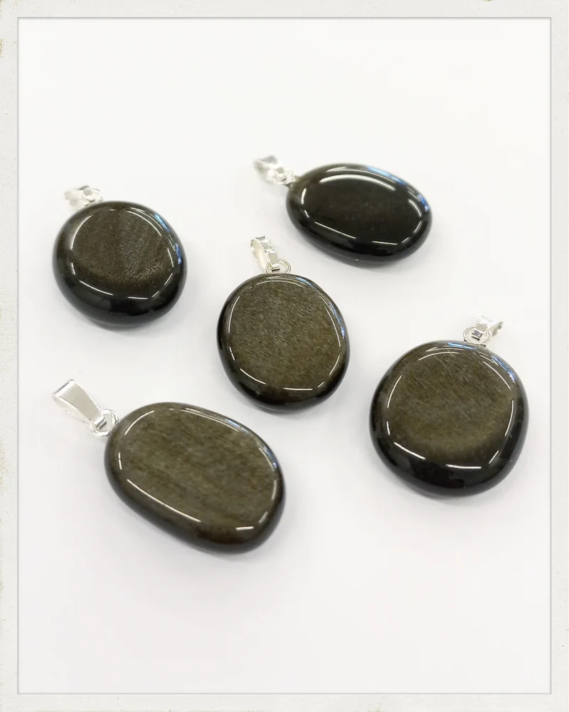 Colgante de obsidiana dorada y plata (EXCLUSIVO ONLINE)