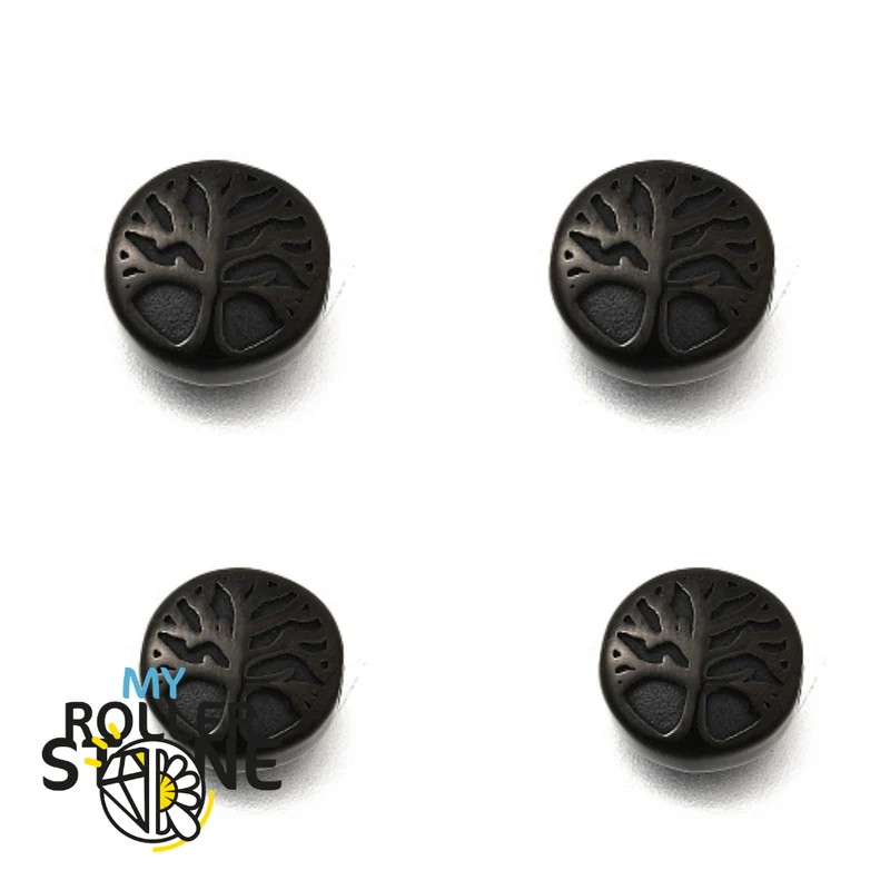 Cuenta de acero inoxidable, Flor de la Vida negra