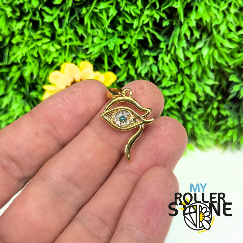 Colgante Ojo de Horus con diamantes de imitación en acero inoxidable