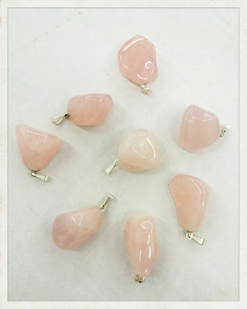 Colgantes de cuarzo rosa