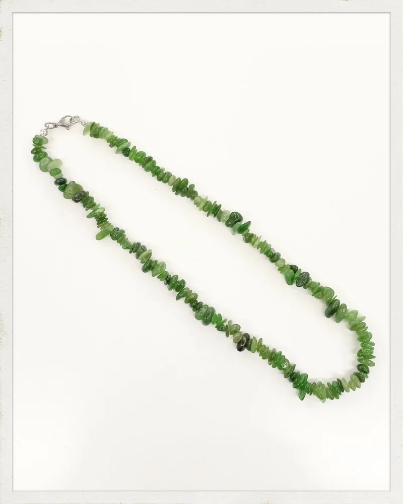 Collar de chips de jade nefrita