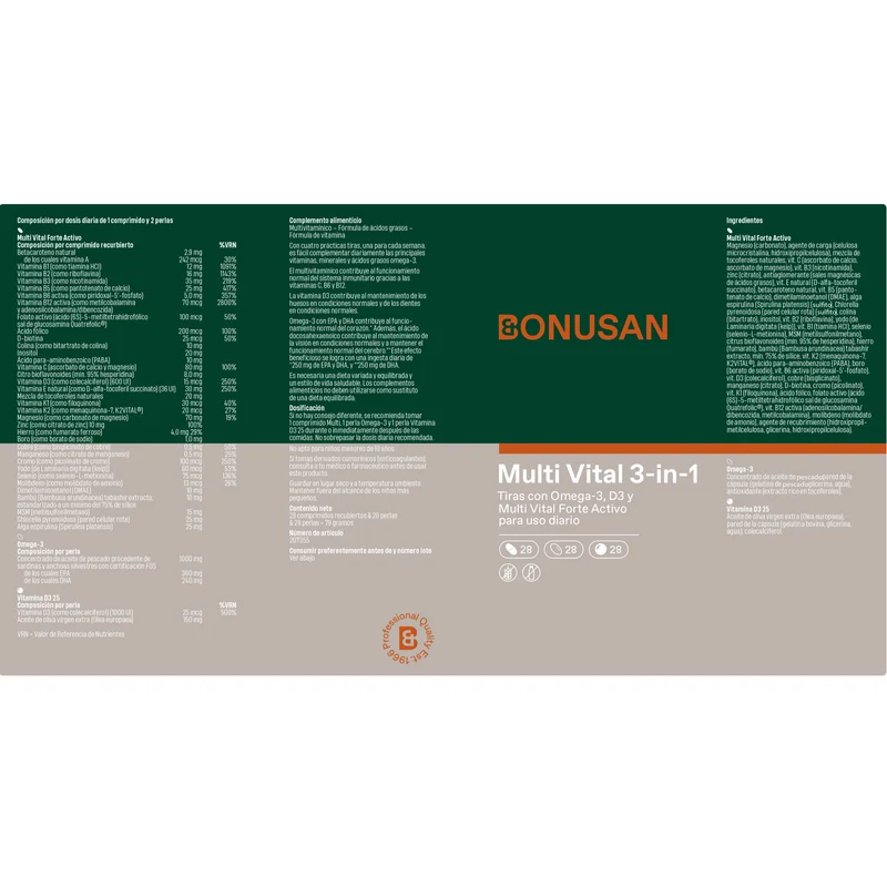 Multi Vital 3-In-1 84 Comprimidos | Bonusan