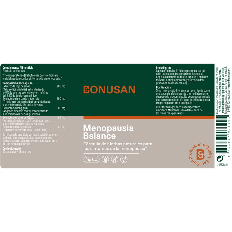 Menopausia Balance 60 Cápsulas | Bonusan