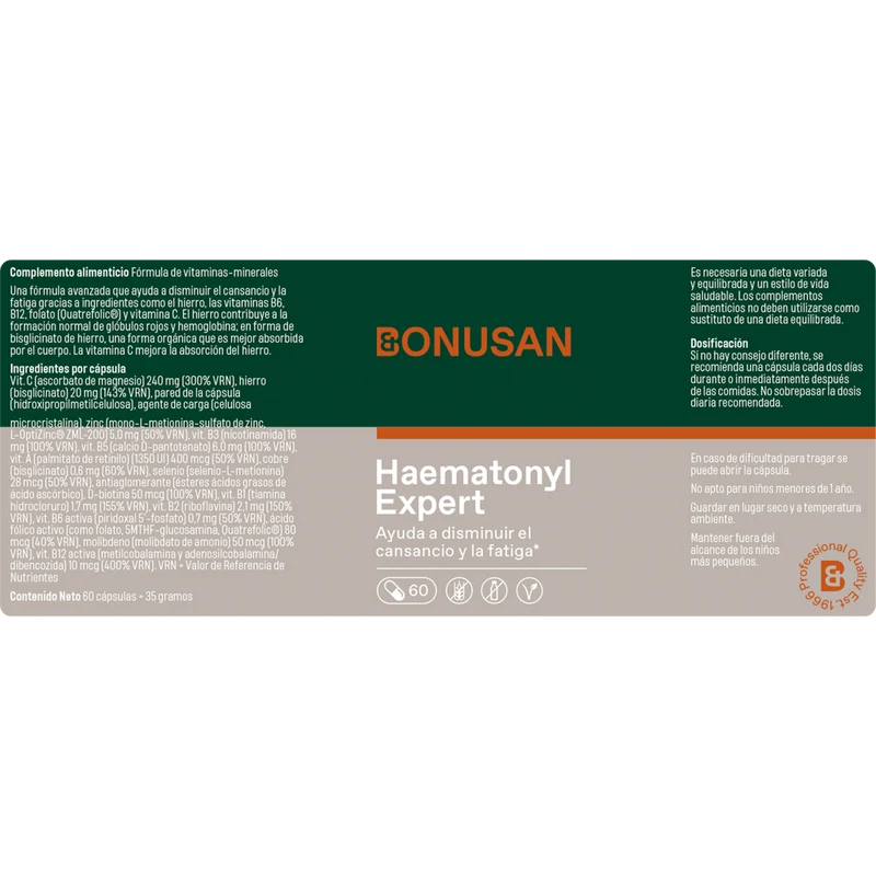 Haematonyl Expert 60 Cápsulas | Bonusan