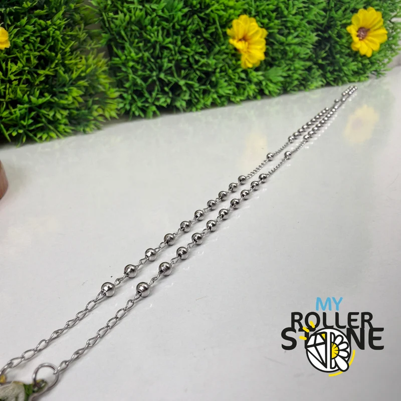 Rosario de plata con cruz y medalla de la Virgen María – Acero inoxidable 304