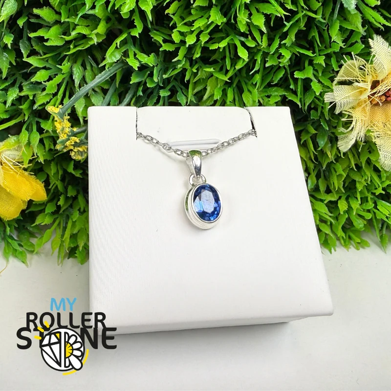 Colgante de cianita facetada de plata 925 – KYFP604
