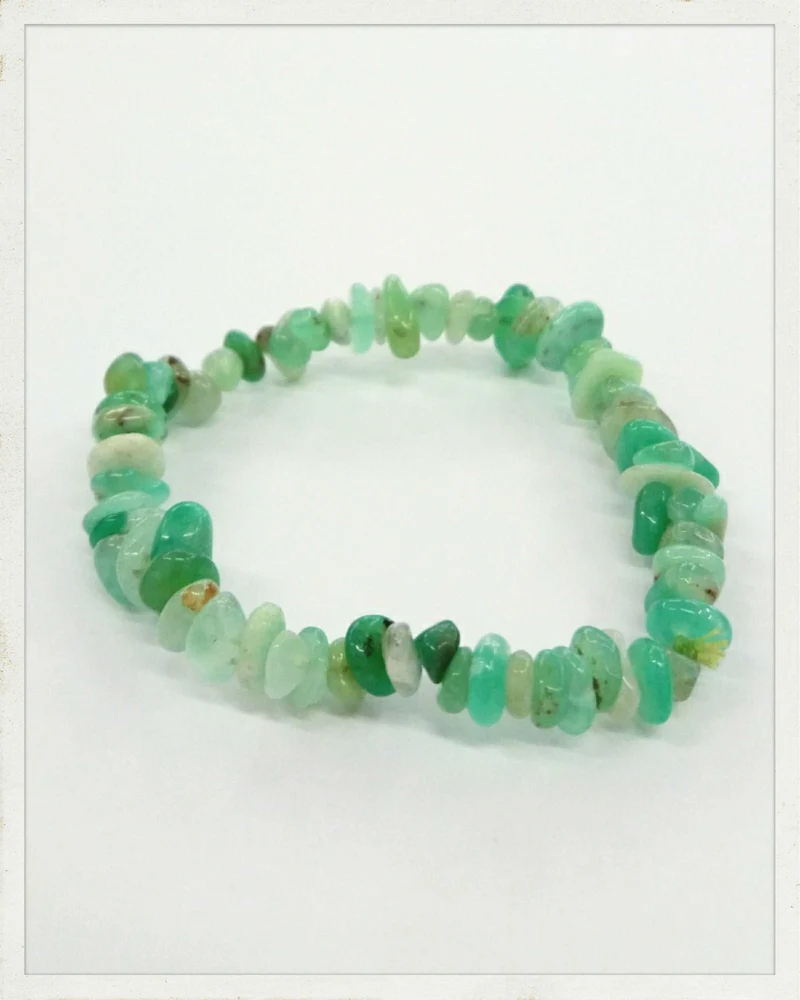 Pulsera de chips de crisoprasa