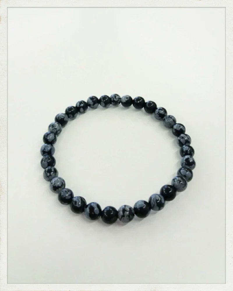 Pulsera infantil de obsidiana nevada