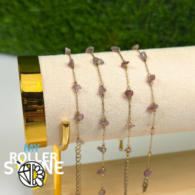 Pulsera de acero inoxidable con cuarzo y fresa
