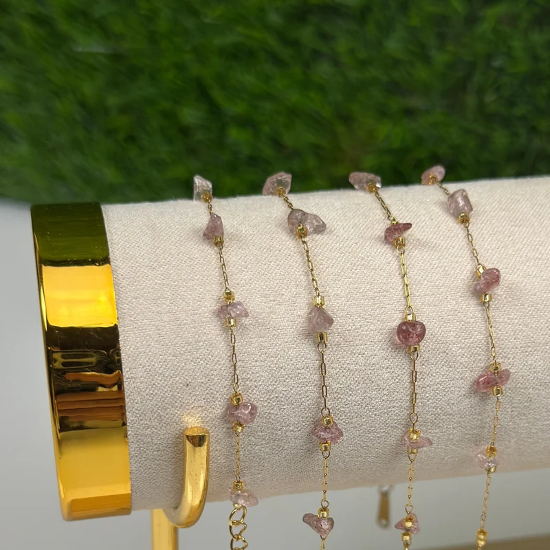 Pulsera de acero inoxidable con cuarzo y fresa