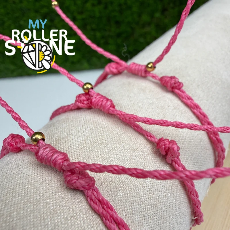 Pulsera de gato con cordón encerado de acero inoxidable