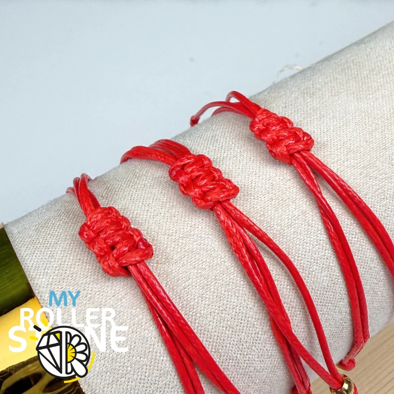 Pulsera Árbol de la Vida, acero inoxidable, cordón rojo.