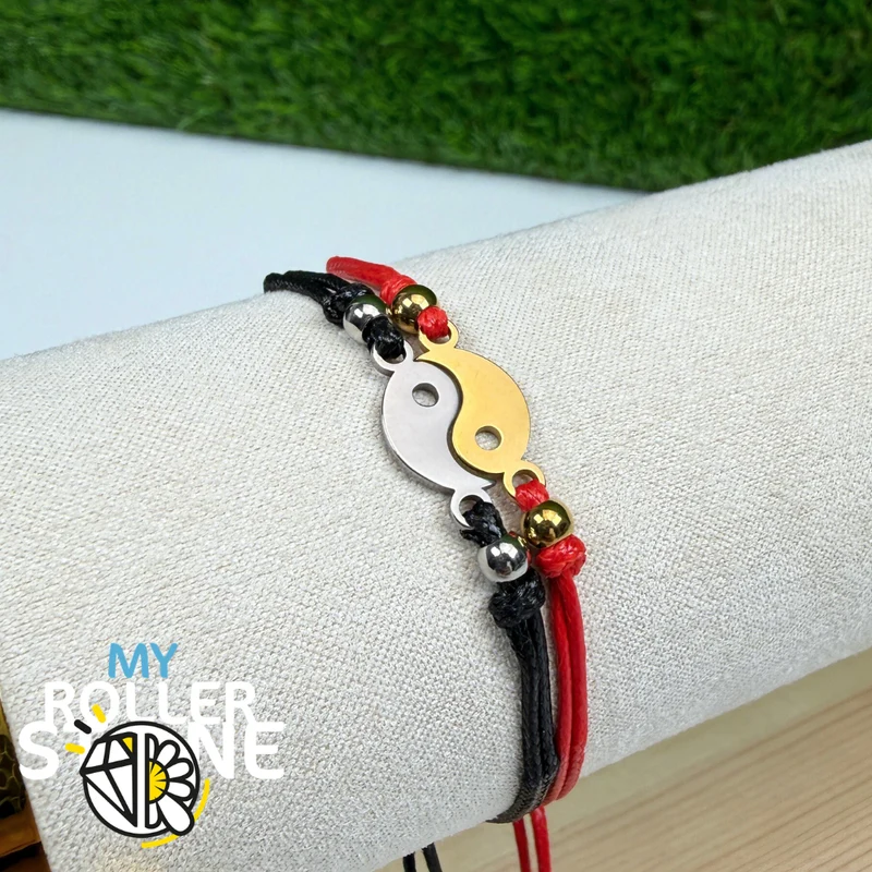 Pulsera Yin Yang de acero inoxidable (se vende en pares)