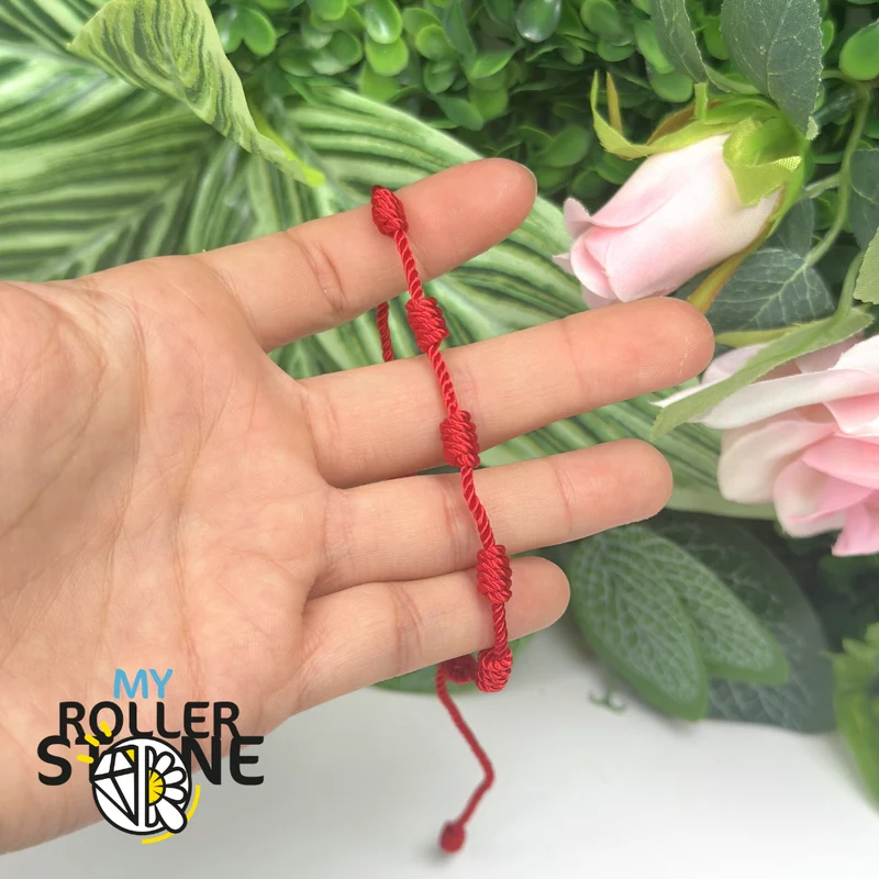 Pulsera roja con 7 nudos