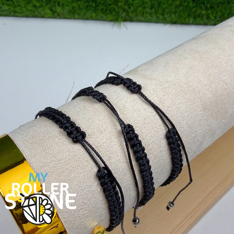 Pulsera ajustable Infinity trenzada con ónix