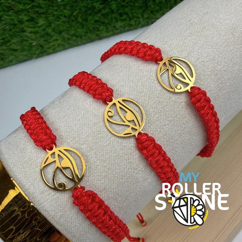 Pulsera trenzada de acero inoxidable con el Ojo de Horus